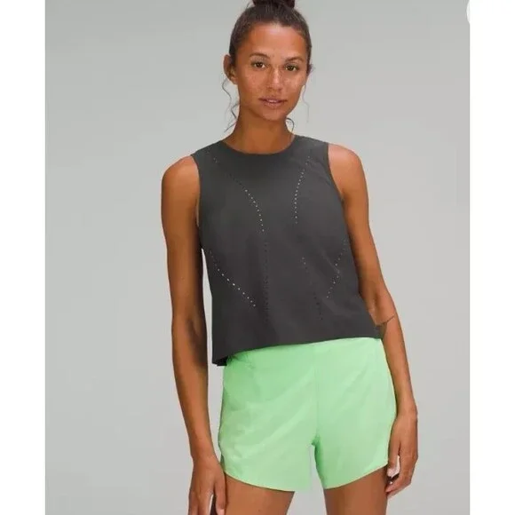 Lululemon Swift Ventilated Crop Boxy Tank Gray Size 8 - Picture 2 of 9